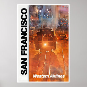San Francisco Poster Straßenbahn Kunst Kalifornien