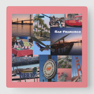 San Francisco Quadratische Wanduhr