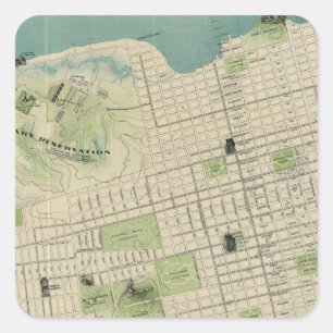 San Francisco Quadratischer Aufkleber