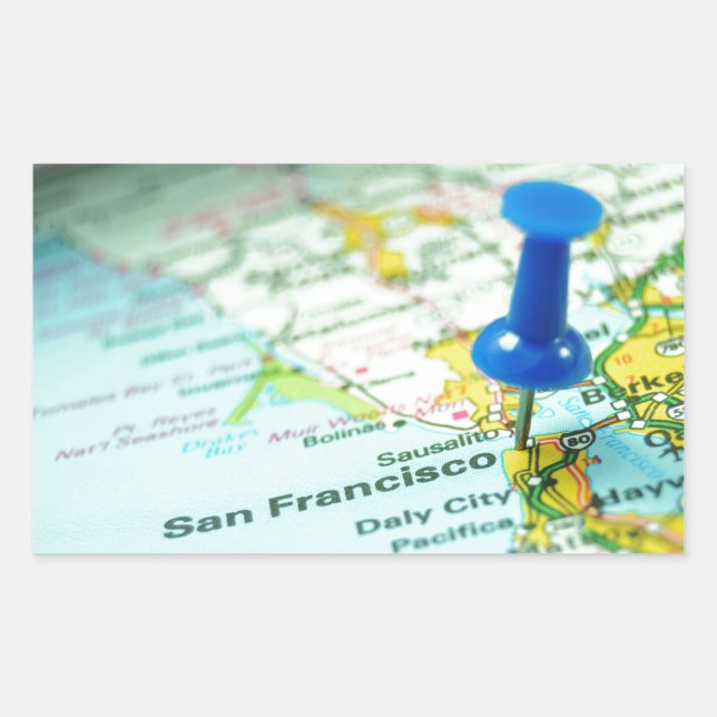 San Francisco Rechteckiger Aufkleber (Vorderseite)