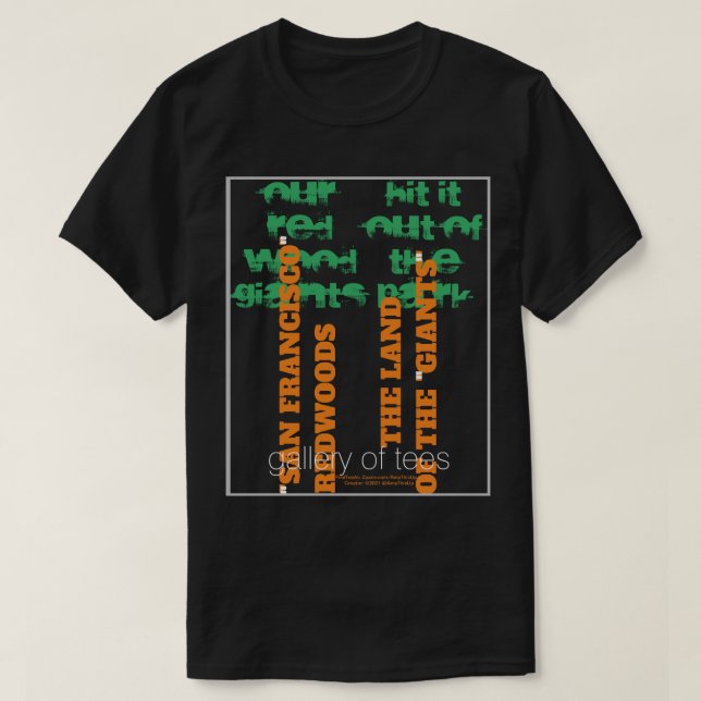 San Francisco Redwoods - Land der Giganten T-Shirt (Design vorne)