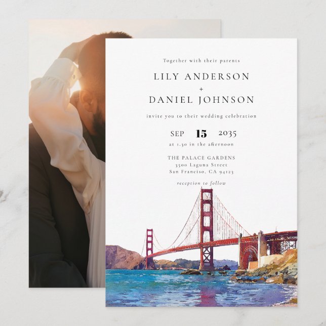 San Francisco Reise Foto Hochzeit Einladung (Vorne/Hinten)