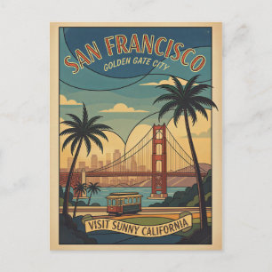 San Francisco Retro-Reise 1950er Jahre Postkarte