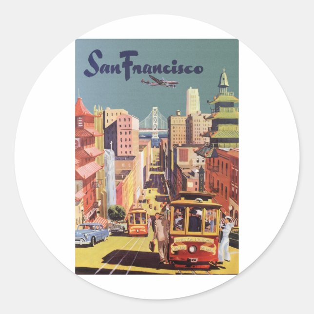 San Francisco Runder Aufkleber (Vorderseite)