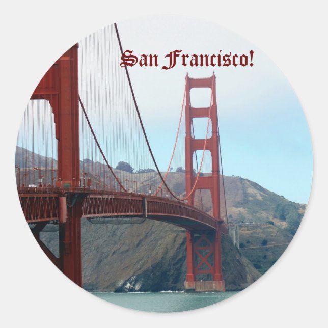 San Francisco Runder Aufkleber (Vorderseite)