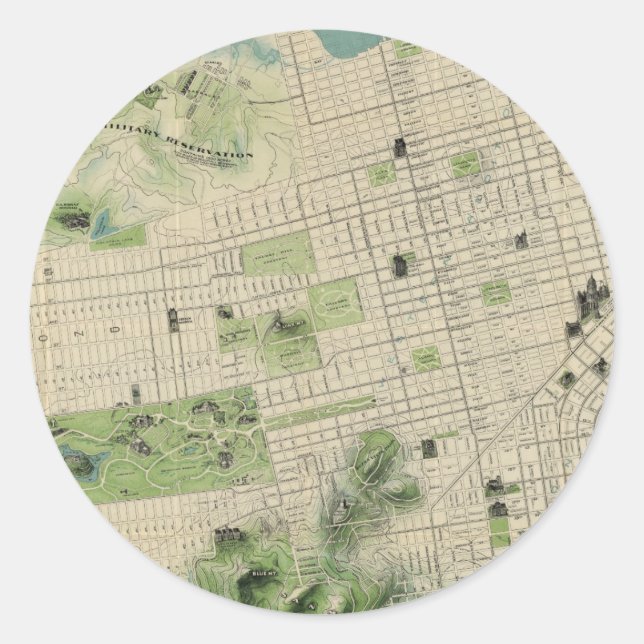 San Francisco Runder Aufkleber (Vorderseite)
