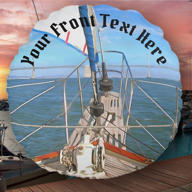 San Francisco Sailing 0869 Rundes Kissen (Von Creator hochgeladen)