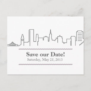 San Francisco Save the Date City Skyline Ankündigungspostkarte