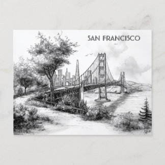 San Francisco Schwarz-Weiß-Reisepostkarte Postkarte