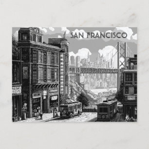 San Francisco Schwarz-Weiß-Reisepostkarte Postkarte