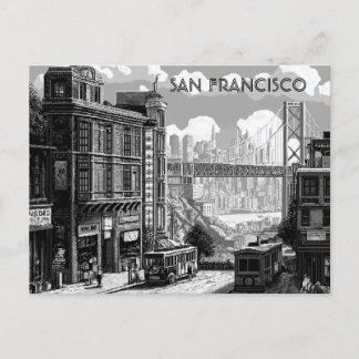 San Francisco Schwarz-Weiß-Reisepostkarte Postkarte