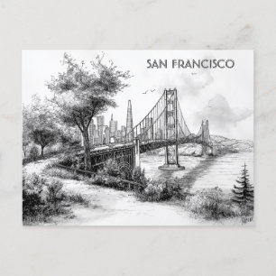 San Francisco Schwarz-Weiß-Reisepostkarte Postkarte