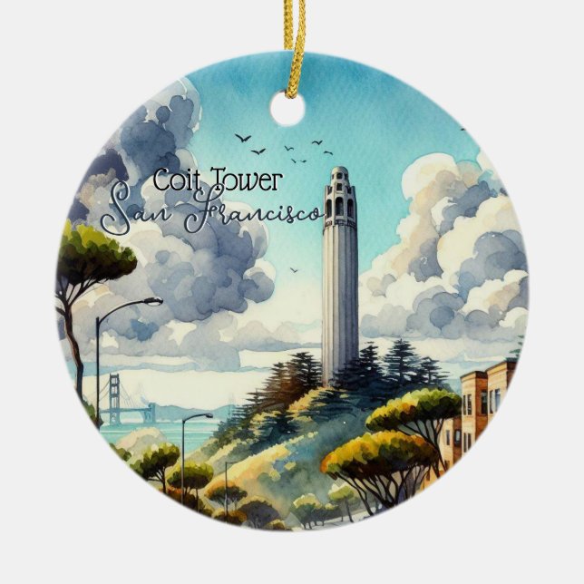 San Francisco Sehenswürdigkeit Souvenir Keramik Ornament (Vorne)