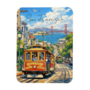 San Francisco-Seilbahn-Postkarte Magnet