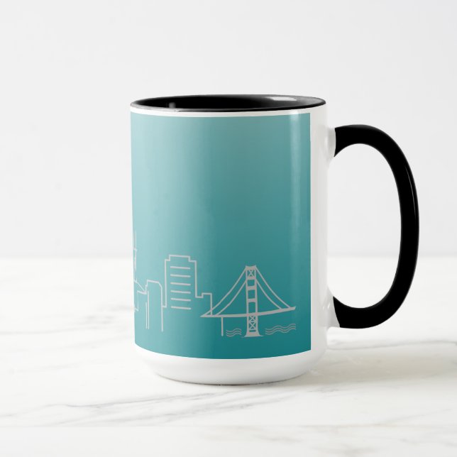 San Francisco silberne Stadtskyline-Wecker-Tasse Tasse (Rechts)