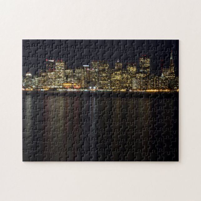 San Francisco Skyline am Nachtpuzzlespiel (Horizontal)