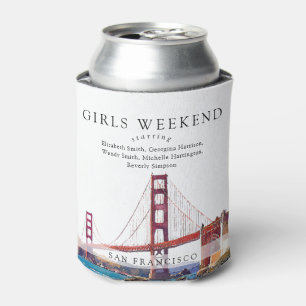 San Francisco Skyline Aquarell Mädchen-Wochenende Dosenkühler