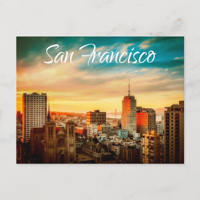 San Francisco Skyline California USA Staaten Postkarte (Vorderseite)