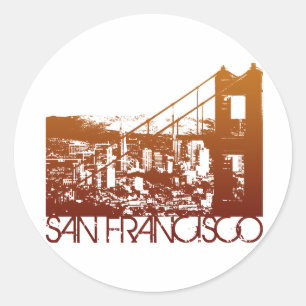 San Francisco Skyline-Entwurf Runder Aufkleber