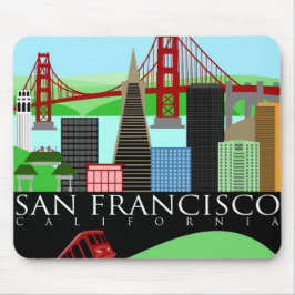 San Francisco Skyline-Illustrations-Mausunterlage Mousepad