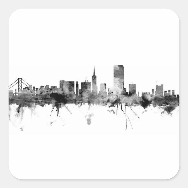 San Francisco Skyline Stickers (Vorderseite)