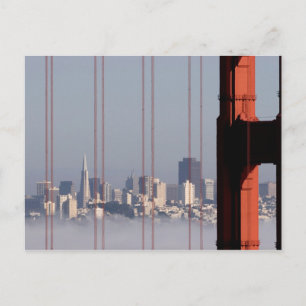 San Francisco Skyline von der Golden Gate Bridge. Postkarte