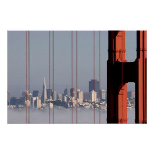 San Francisco Skyline von der Golden Gate-Brücke Poster