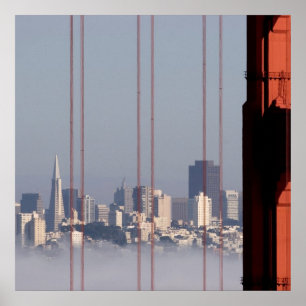 San Francisco Skyline von der Golden Gate-Brücke Poster