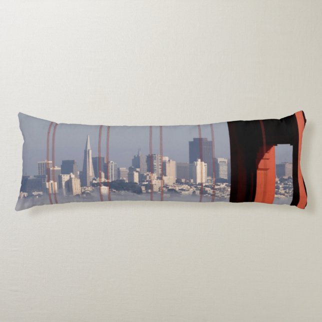 San Francisco Skyline von der Golden Gate-Brücke Seitenschläferkissen (Vorderseite)