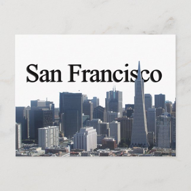 San Francisco Skyline w/ San Francisco im Himmel Postkarte (Vorderseite)