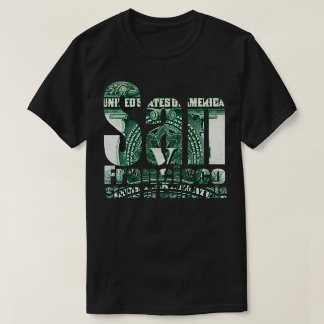 San Francisco Staat von Kalifornien T-Shirt (Design vorne)