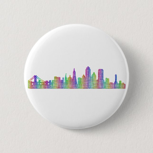 San Francisco Stadt-Skyline Button (Vorderseite)