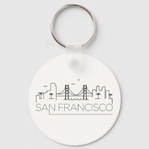 San Francisco stilisierte Skyline Schlüsselanhänger
