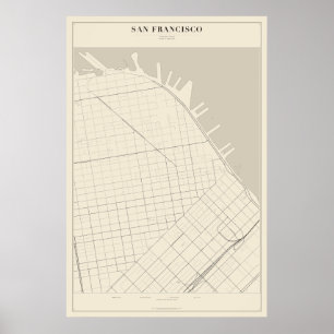 San Francisco-Straßenkarte Poster