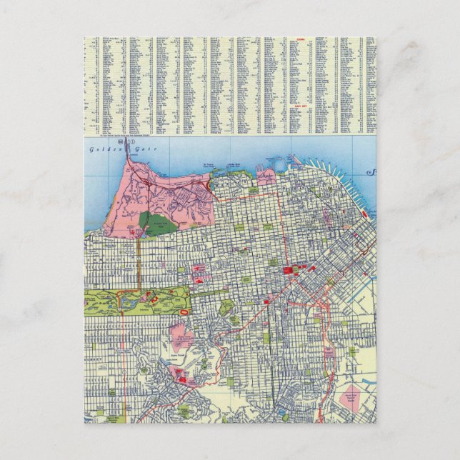 San Francisco Street Karte (Vorderseite)
