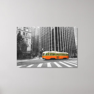San Francisco Streetcar in selektiver Farbe Leinwanddruck