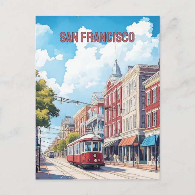 San Francisco Streetcar Postkarte (Vorderseite)