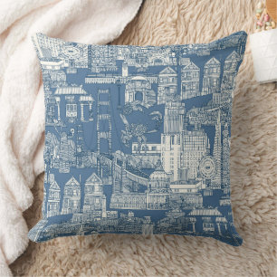 San Francisco Toile Kobalt-Denim Kissen