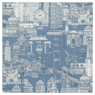 San Francisco Toile Kobalt-Denim Stoff