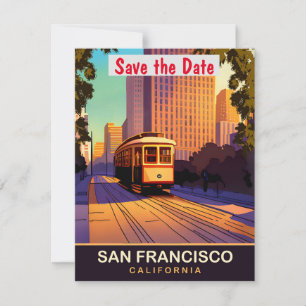 San Francisco Trolley Car Hochzeits-Einladung Save The Date