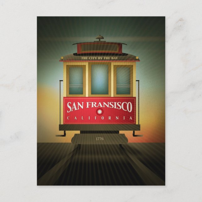 San Francisco Trolley Postcard Postkarte (Vorderseite)