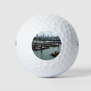 San Francisco und Pier 39 Sea Lions City Skyline Golfball