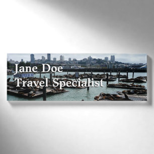 San Francisco und Pier 39 Sea Lions City Skyline Namenschild