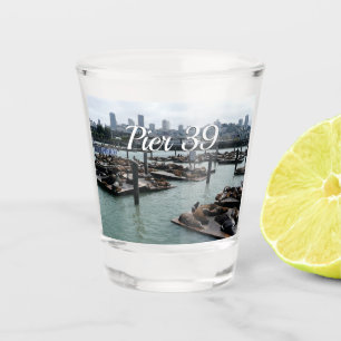San Francisco und Pier 39 Sea Lions City Skyline Schnapsglas