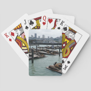 San Francisco und Pier 39 Sea Lions City Skyline Spielkarten