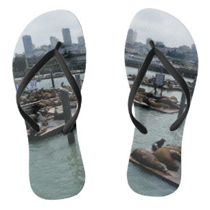 San Francisco und Pier 39 Seelöwen Stadt Skyline Flip Flops