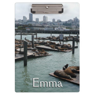 San Francisco und Pier 39 Seelöwen Stadt Skyline Klemmbrett