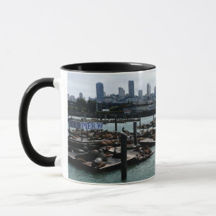 San Francisco und Pier 39 Seelöwen Stadt Skyline Tasse