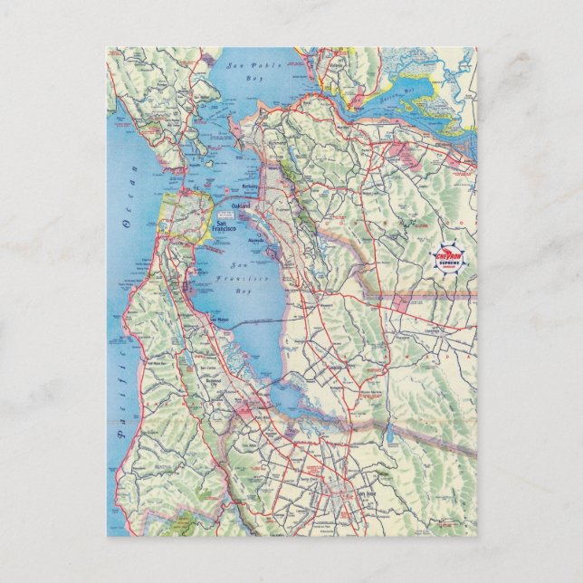 San Francisco und Vicinity Postkarte (Vorderseite)