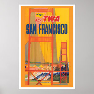 San Francisco USA Amerika Vereinigte Staaten Vinta Poster